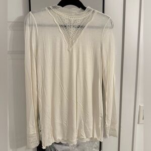 Mama Licious Cream Long Sleeve Relaxed Maternity Blouse